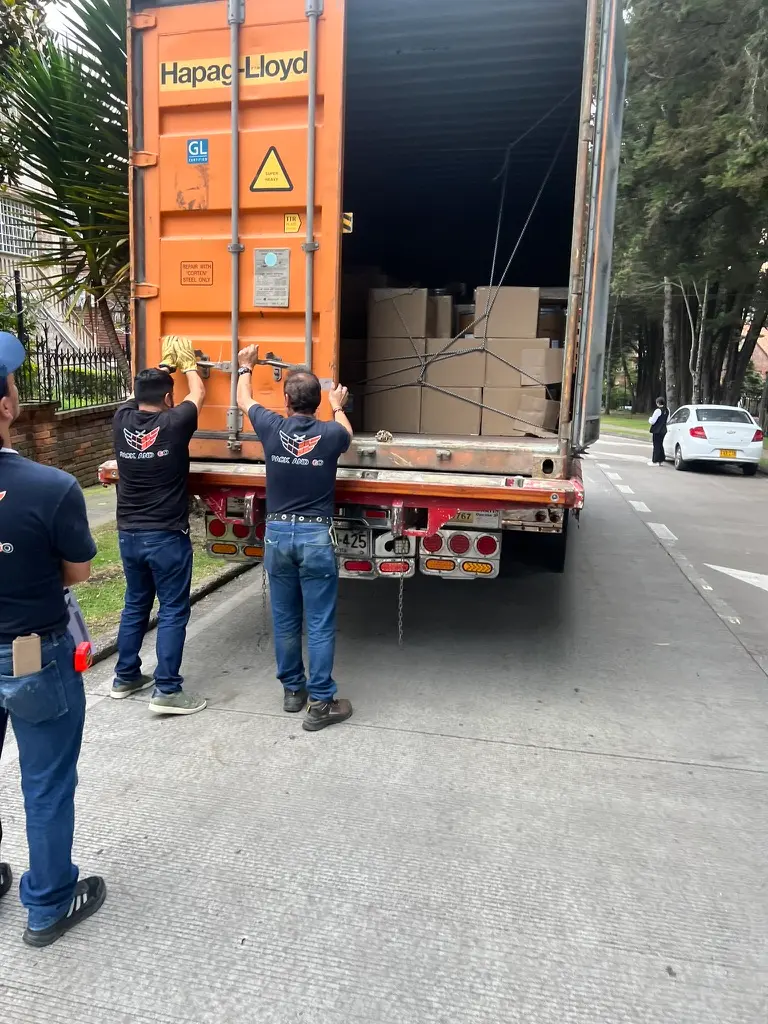 Technical packing at residence prior to export